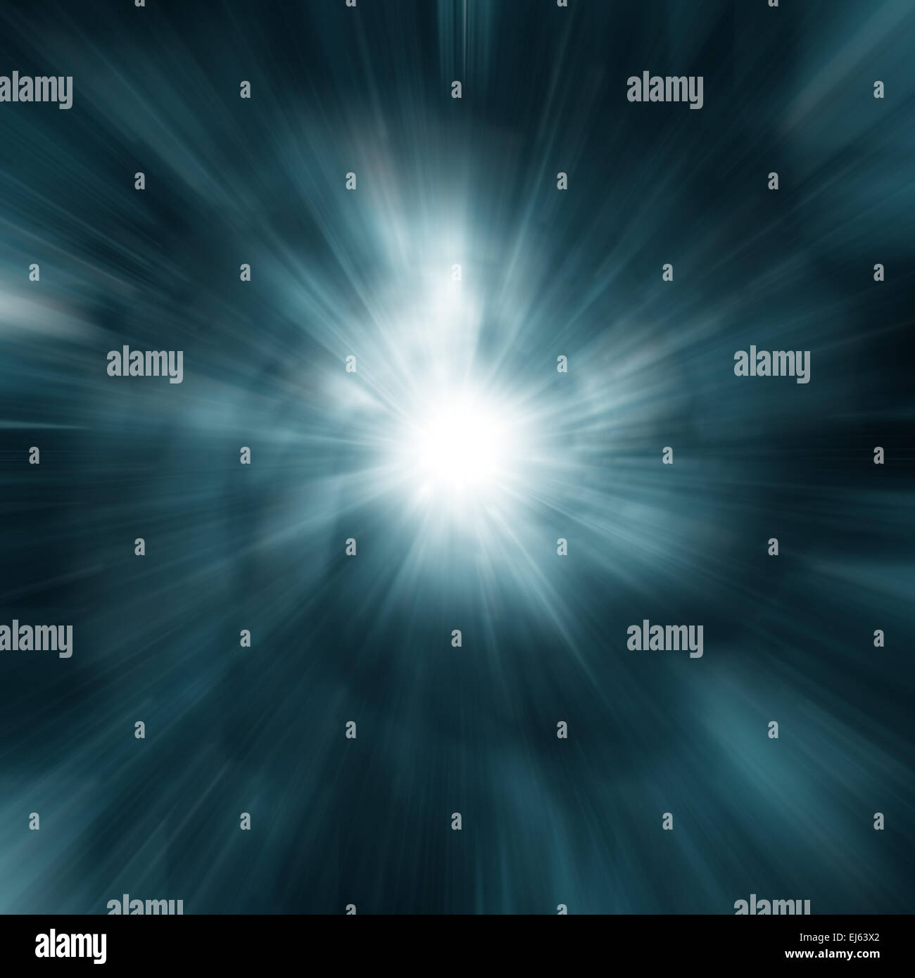 Explosion of blue galaxy Stock Photo