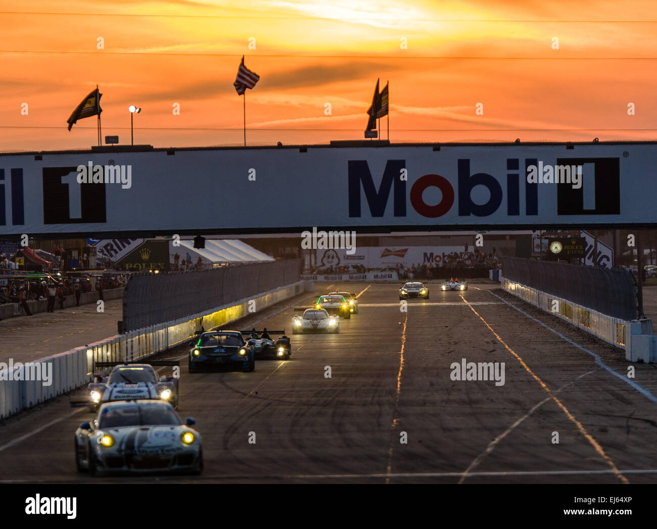 3/21/2015 - Sebring FL, USA - Finish line straightway at the Sebring International Raceway in Sebring FL. DelMecum/Cal Sport Media Stock Photo