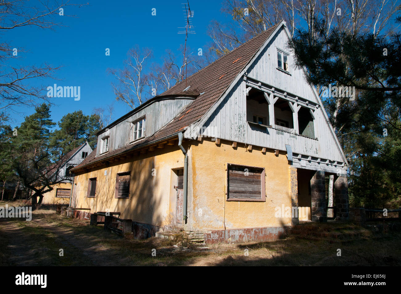 Former houses of SS guards at Ravensbrueck concentration camp, Fuerstenberg, Germany Stock Photo