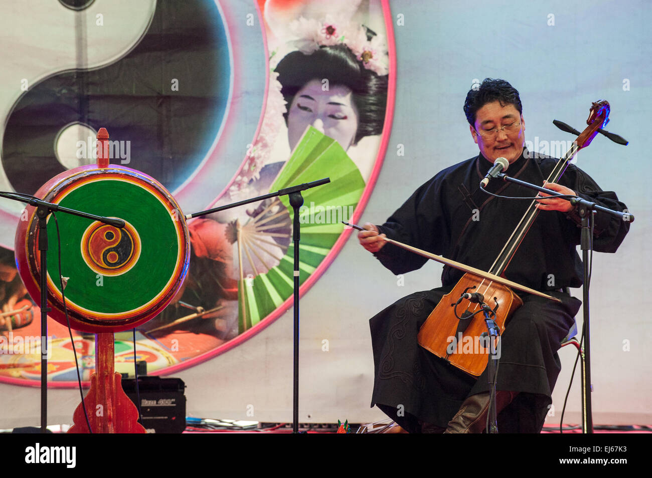 Turin, Italy. 22nd March, 2015. Lingotto fair "Festival dell'Oriente" from 20th to 22th March 2015 and from 27th to 30th March 2015 - 20th March 2015 Tibetan music and dance Credit:  Realy Easy Star/Alamy Live News Stock Photo