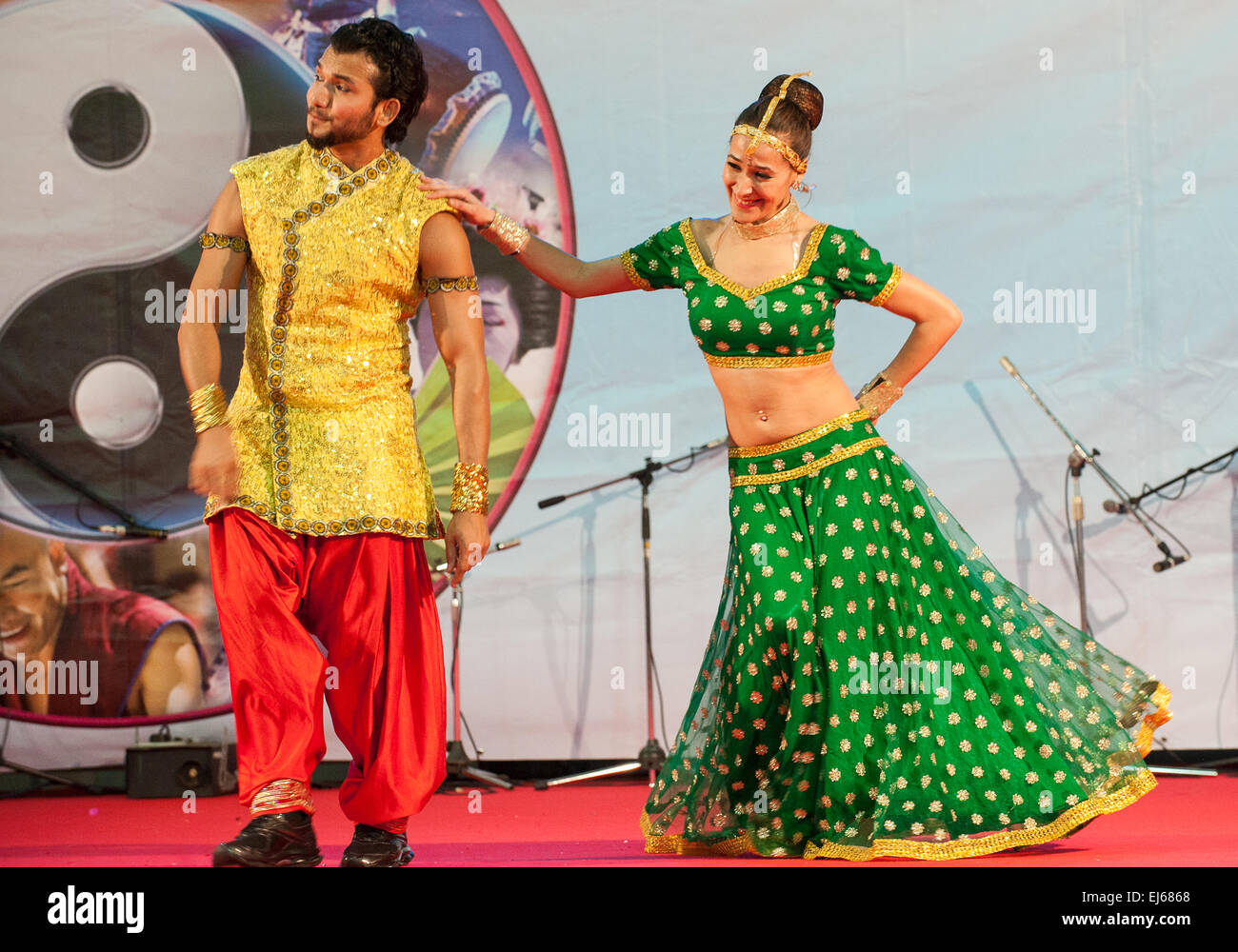 Turin, Italy. 22nd March, 2015. Lingotto fair 'Festival dell'Oriente' from 20th to 22th March 2015 and from 27th to 30th March 2015 - 20th March 2015 India Sunny Singh Bollywood Dance Company Credit:  Realy Easy Star/Alamy Live News Stock Photo