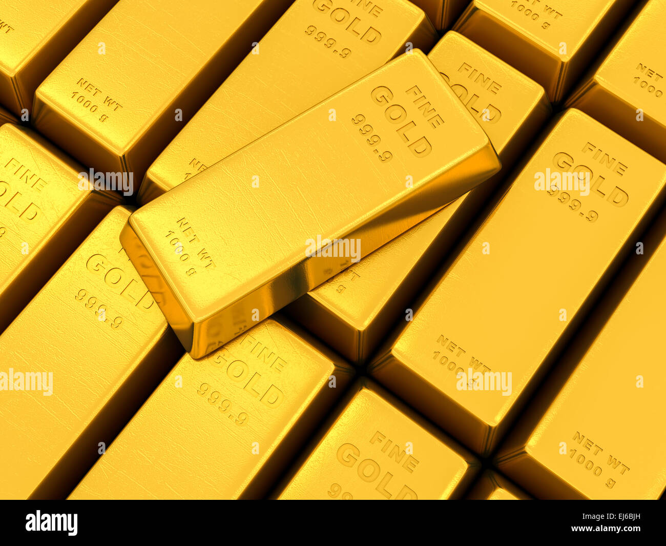 gold ingots on a white background Stock Photo - Alamy