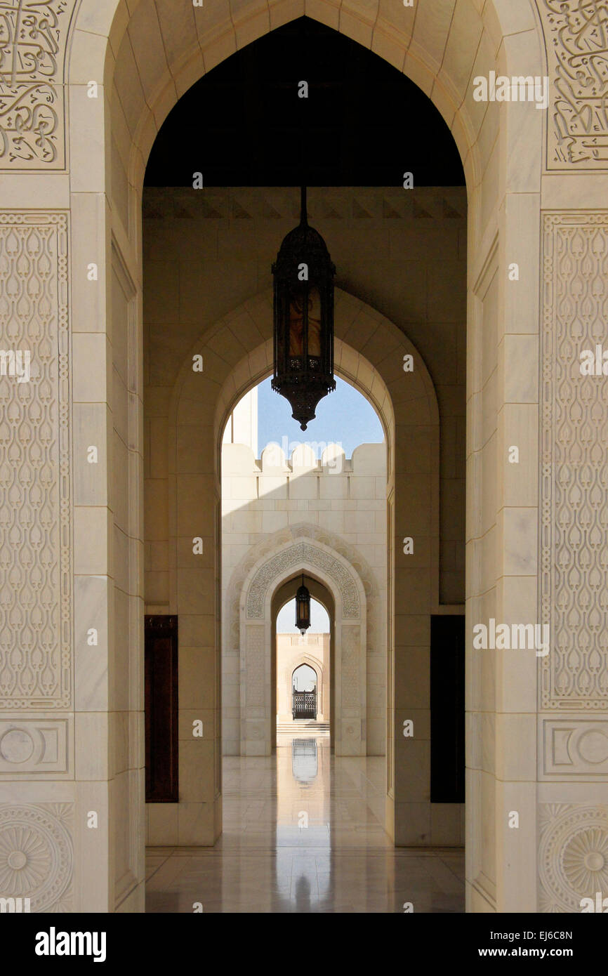 Sultan Qaboos Grand Mosque, Muscat, Oman Stock Photo