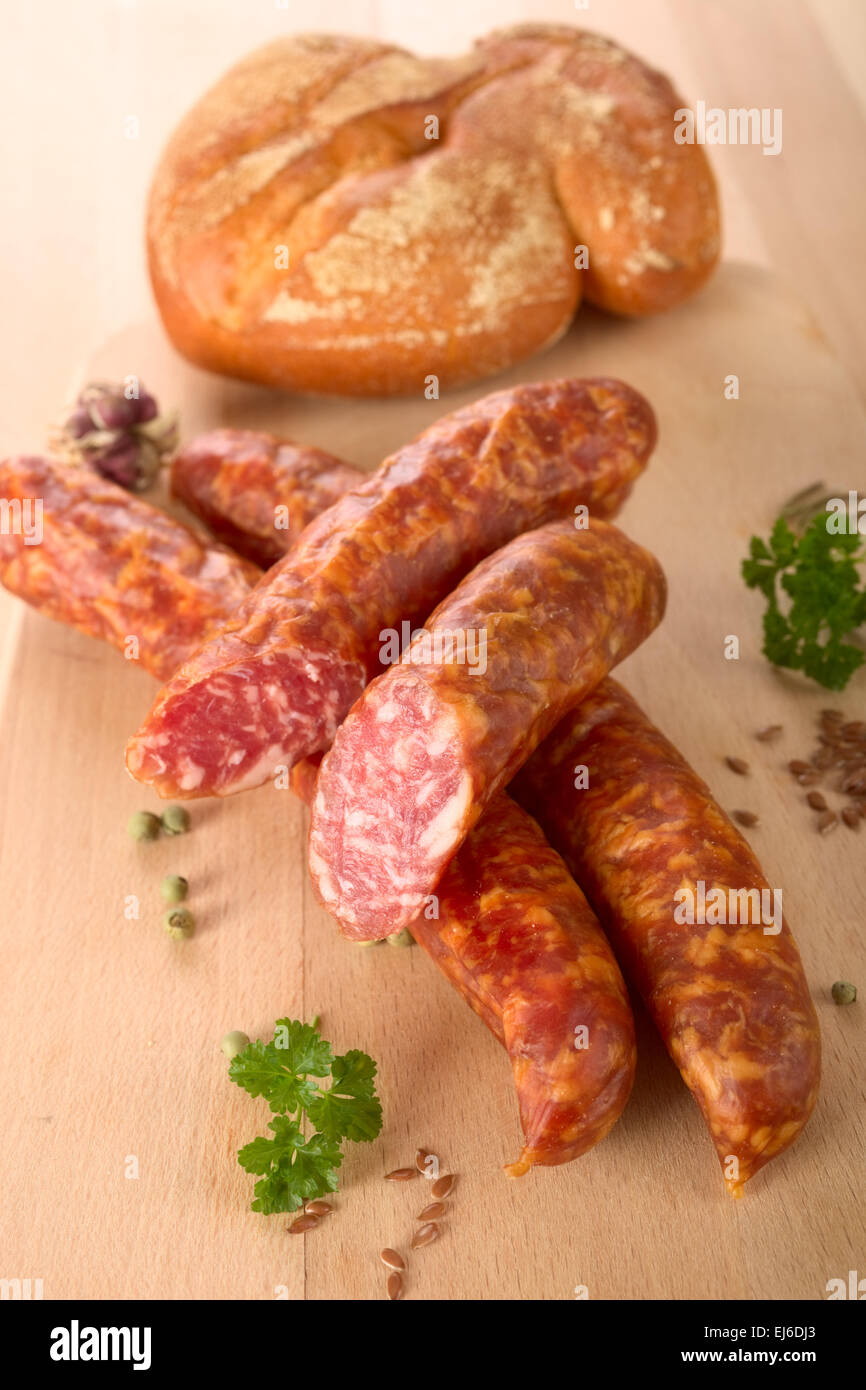 Raw sausages Stock Photo