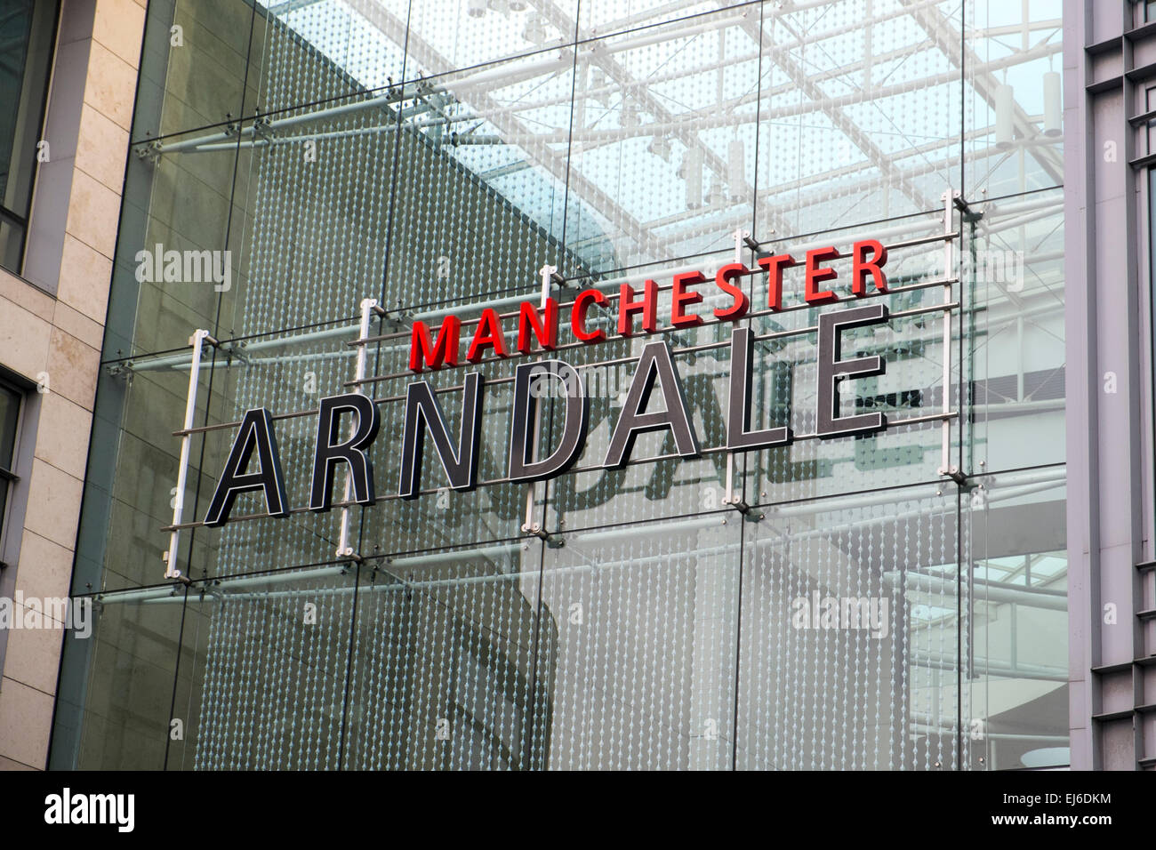 Manchester England and the Arndale shopping centre mall in the city cnetre,Manchester,England Stock Photo
