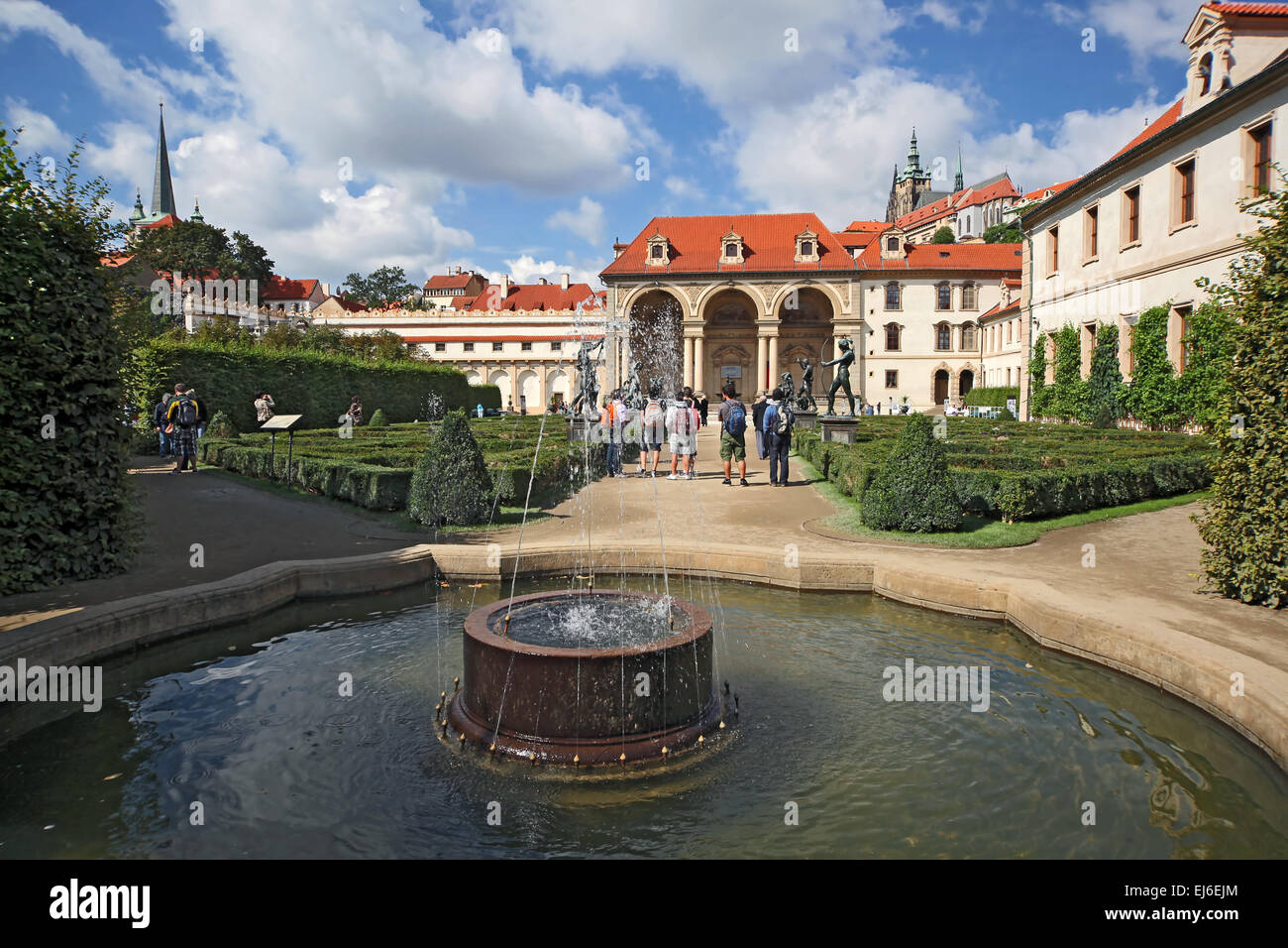 Prague - view from Valdstejnska garden to the castle Stock Photo