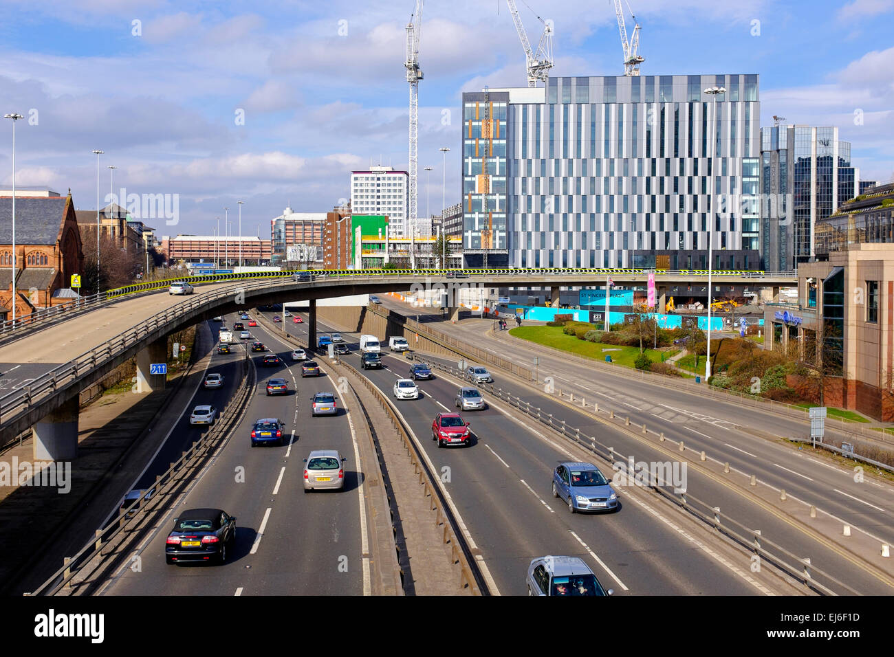 M8 motorway travelling through Charing Cross, Glasgow, Scotland, UK Stock Photo Alamy