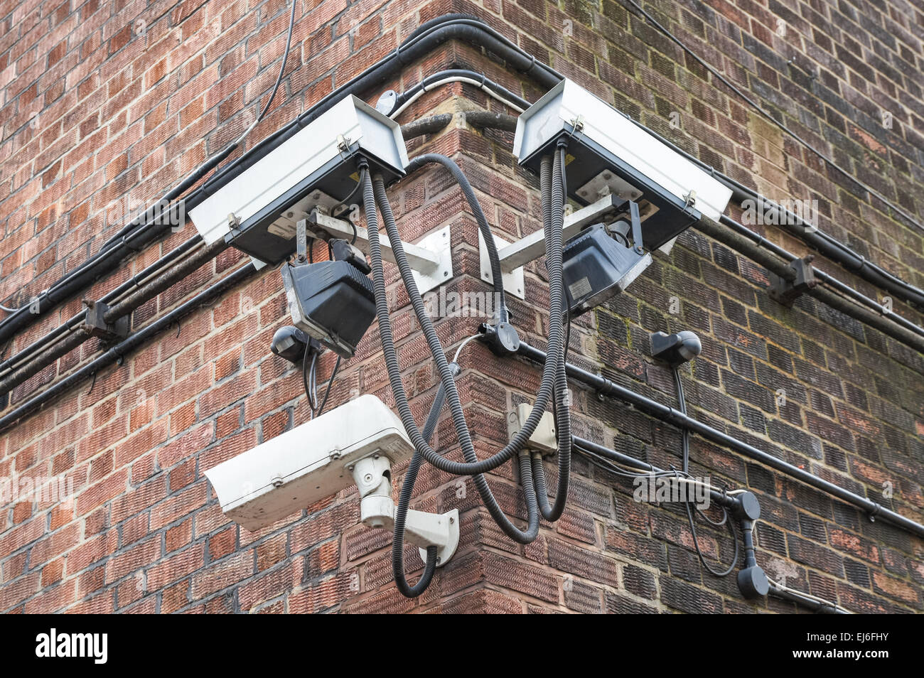 CCTV security cameras mounted on a wall of a building, London England  United Kingdom UK Stock Photo - Alamy
