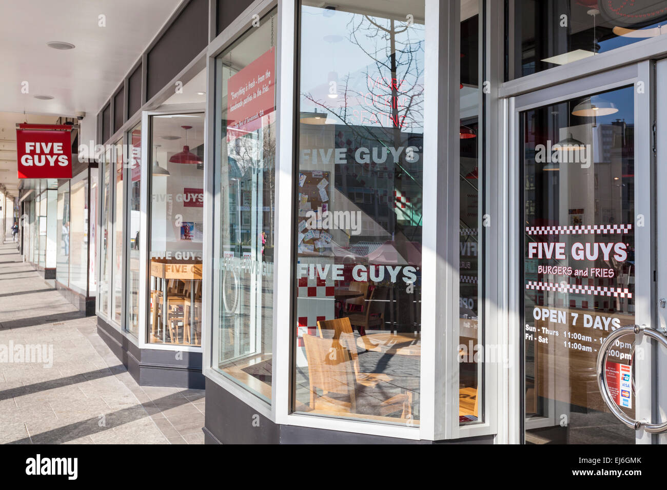 Five Guys burger restaurant, Nottingham, England, UK Stock Photo Alamy