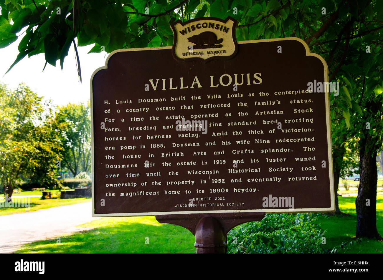 The Villa Louis is a historical home in Prairie du Chien,  Wisconsin which is operated by the Wisconsin Historical Society Stock Photo