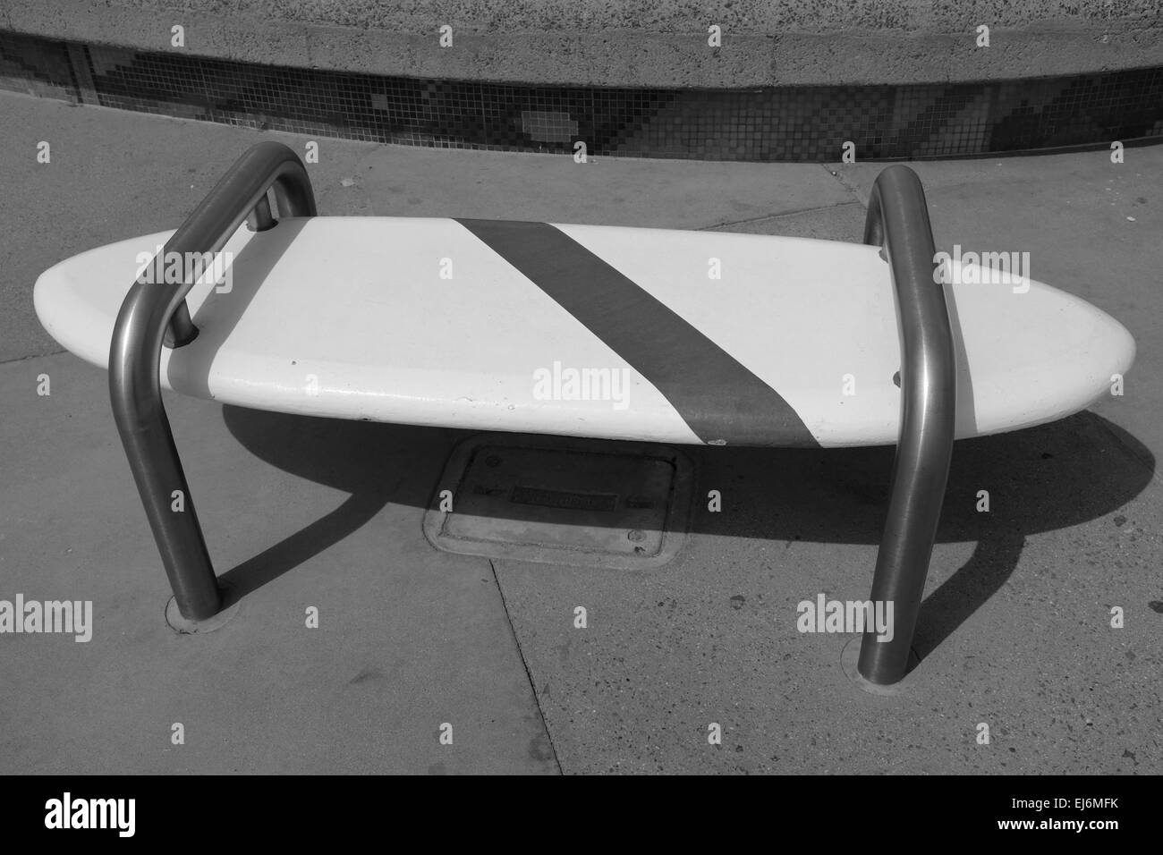 Imperial Beach Pier Surfing And Fishing Surfboard Seat In Park Area