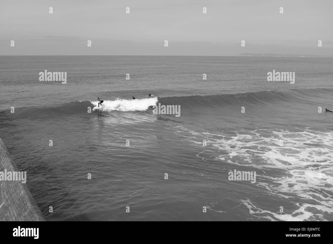 Imperial Beach pier on a weekend afternoon, surfing Stock Photo Alamy