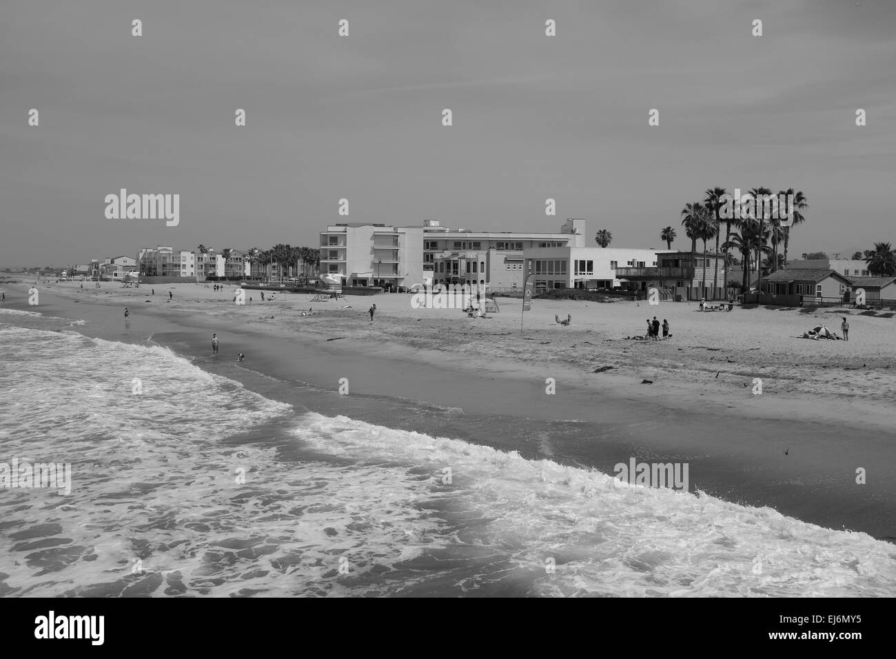 Imperial Beach pier on a weekend afternoon, sandy beach Stock Photo Alamy