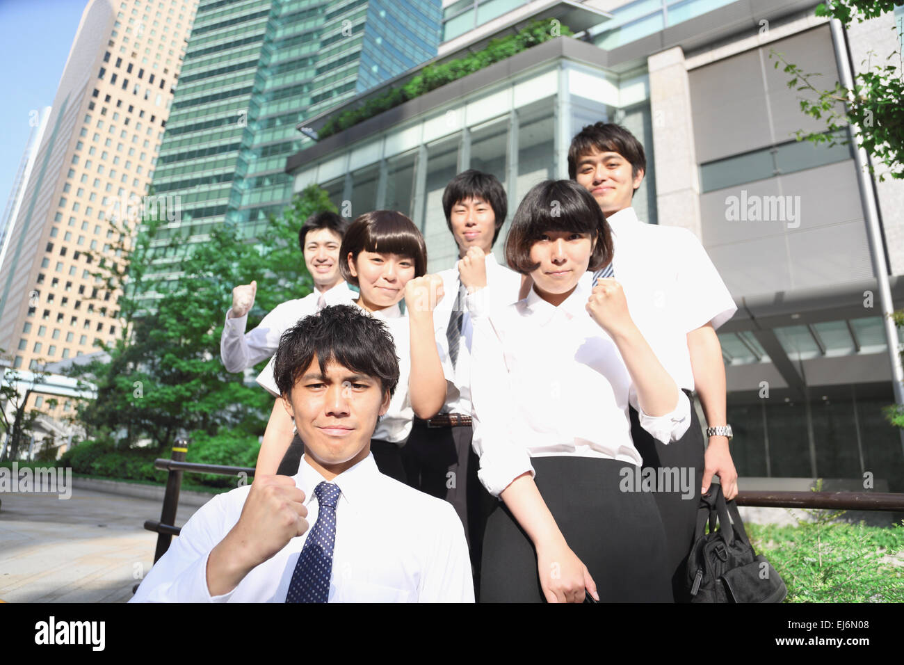 Young Japanese business people Stock Photo