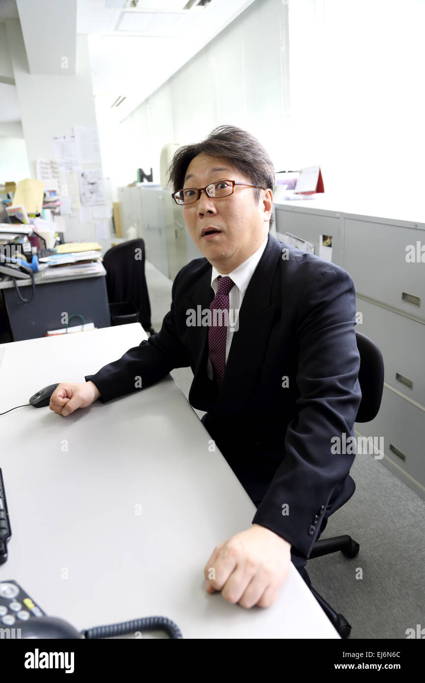 Japanese boss in the office Stock Photo