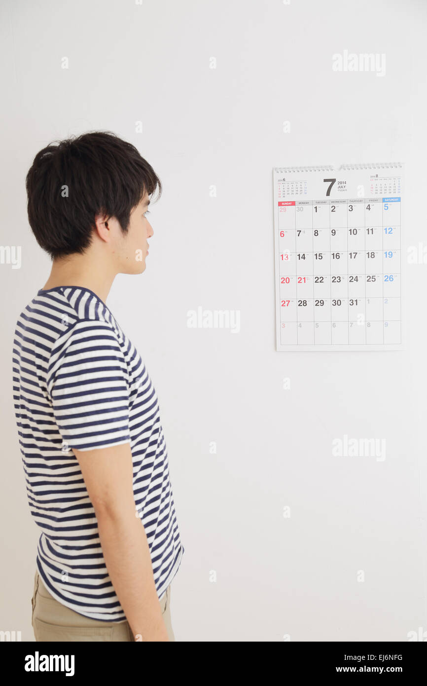Looking at the calendar hires stock photography and images Alamy