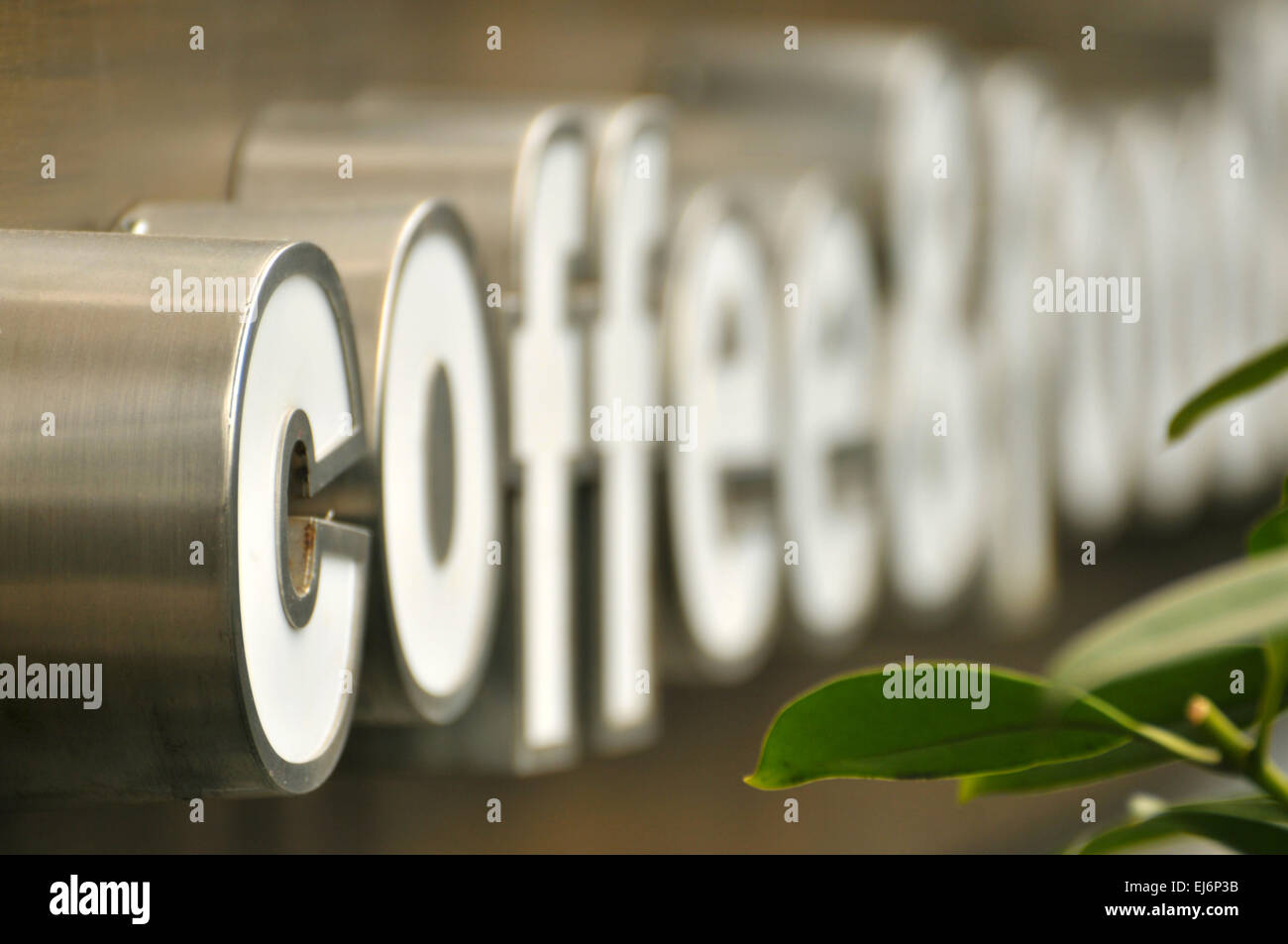'coffee' in coffee shop door Stock Photo