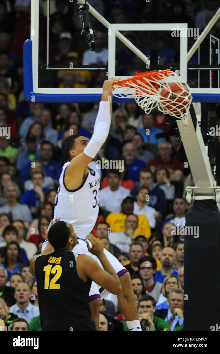 Omaha, Nebraska, USA. 22nd Mar, 2015. Kansas Jayhawks forward Landen ...