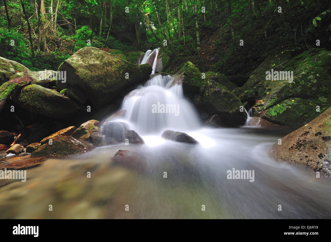 Kipungit waterfall in Poring Hot Spring, Kinabalu National Park in ...