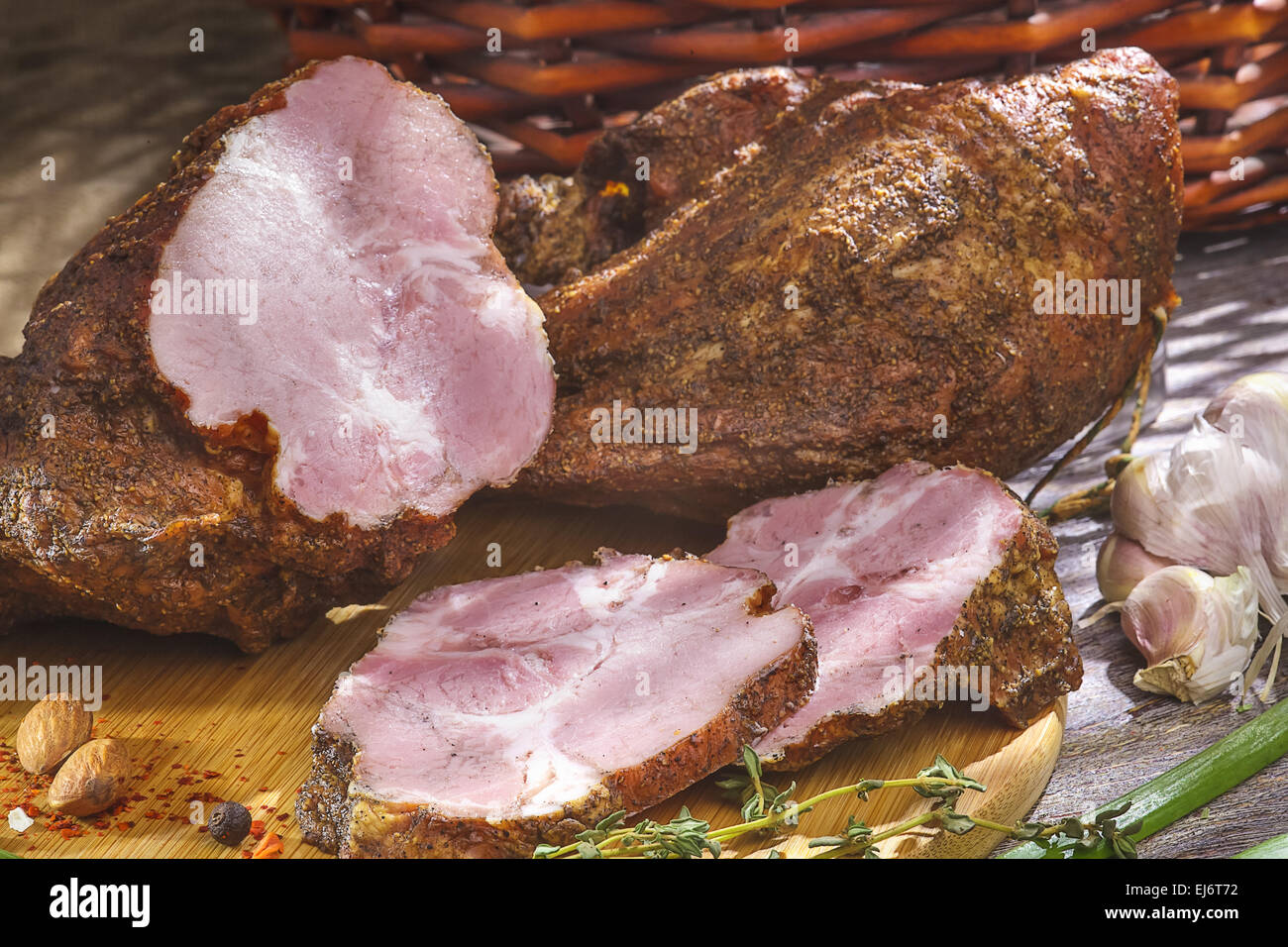 ham, meat, gourmet, specialty food, snack, closeup, gourmet, pepper, food, Stock Photo