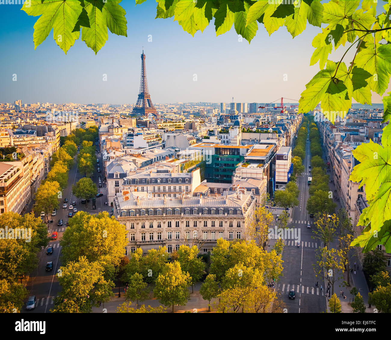 View on Paris at sunset Stock Photo