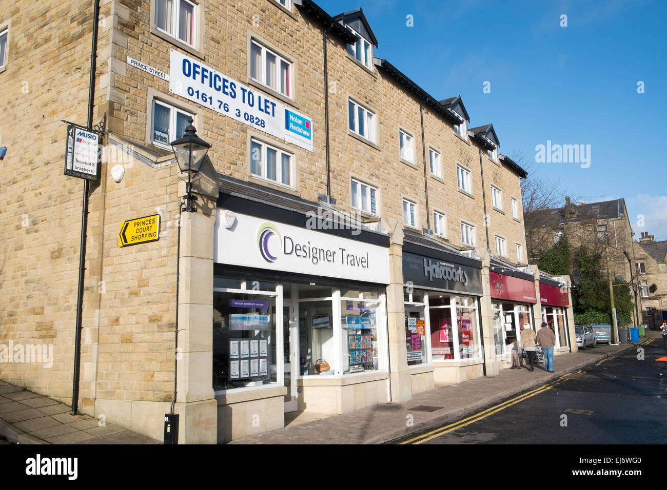 high street shops in the village of Ramsbottom, in lancashire,england