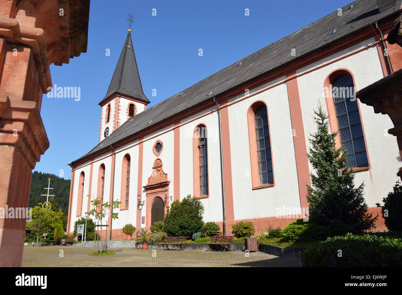 Catholic Church of St Symphorian in Zell am Harmersbach a small town and a historic Reichsstadt in Baden-Wurttemberg, Germany. Stock Photo