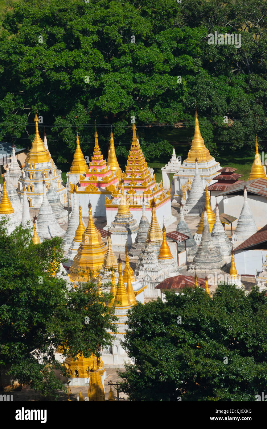 Pagodas, Pindaya Cave, Shan State, Myanmar Stock Photo
