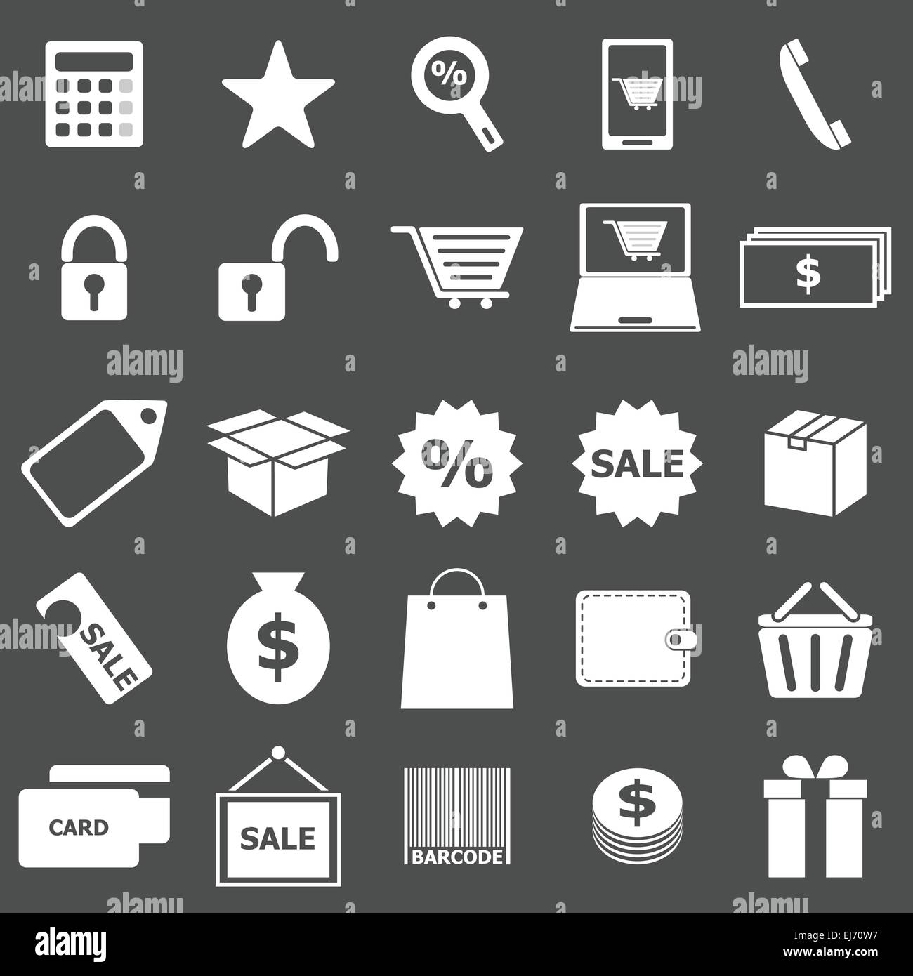 Shopping icons on gray background, stock vector Stock Vector