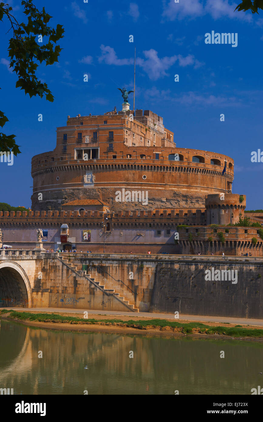 Castel Sant'Angelo, Mausoleum of Hadrian, Tiber river, Rome, Lazio, Italy Stock Photo
