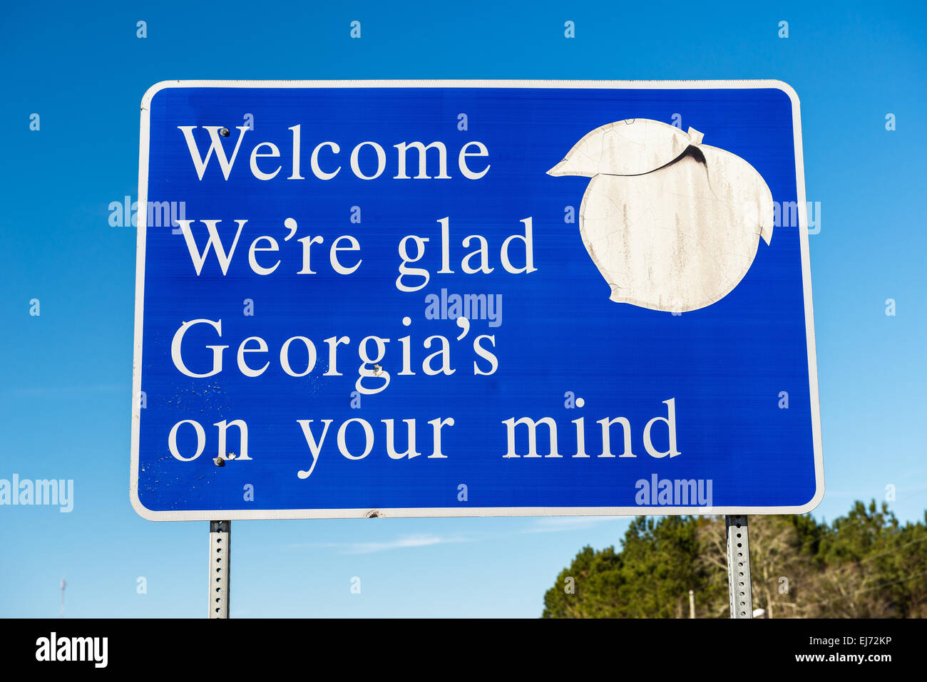Welcome to Georgia State Sign Stock Photo