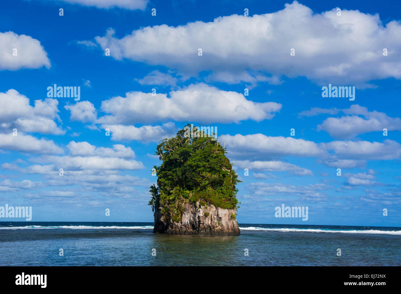 Single Rock, Coconut Point, Tutuila, American Samoa Stock Photo