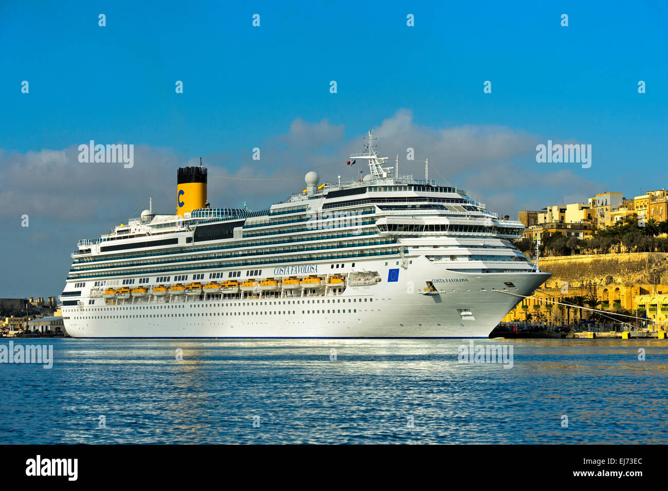Cruise ship Costa Favolosa in the port of Valletta, Malta Stock Photo