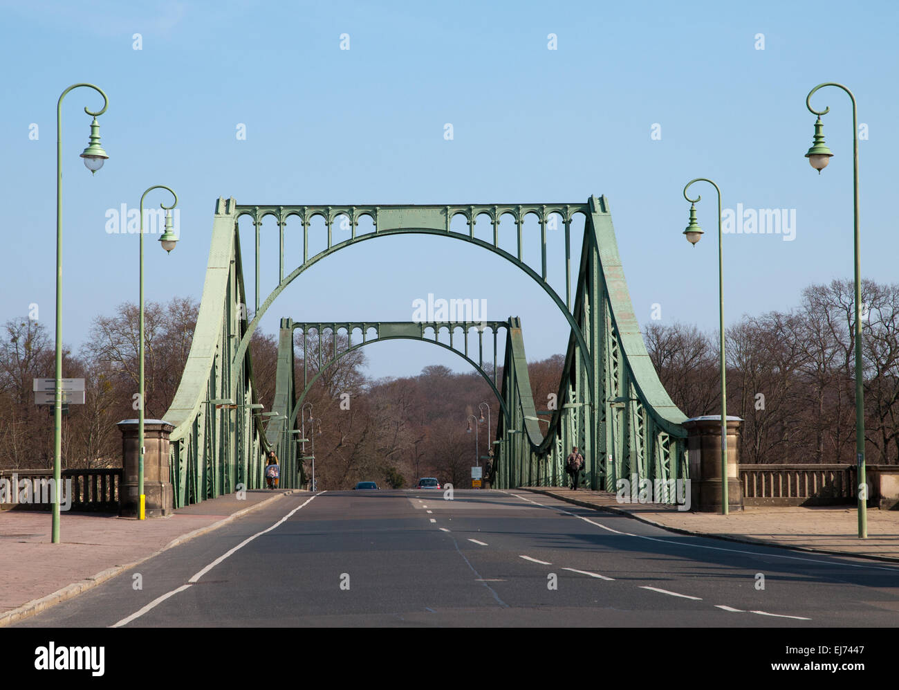 Glienicker Bruecke bridge, scene of Cold War spy exchanges Stock Photo