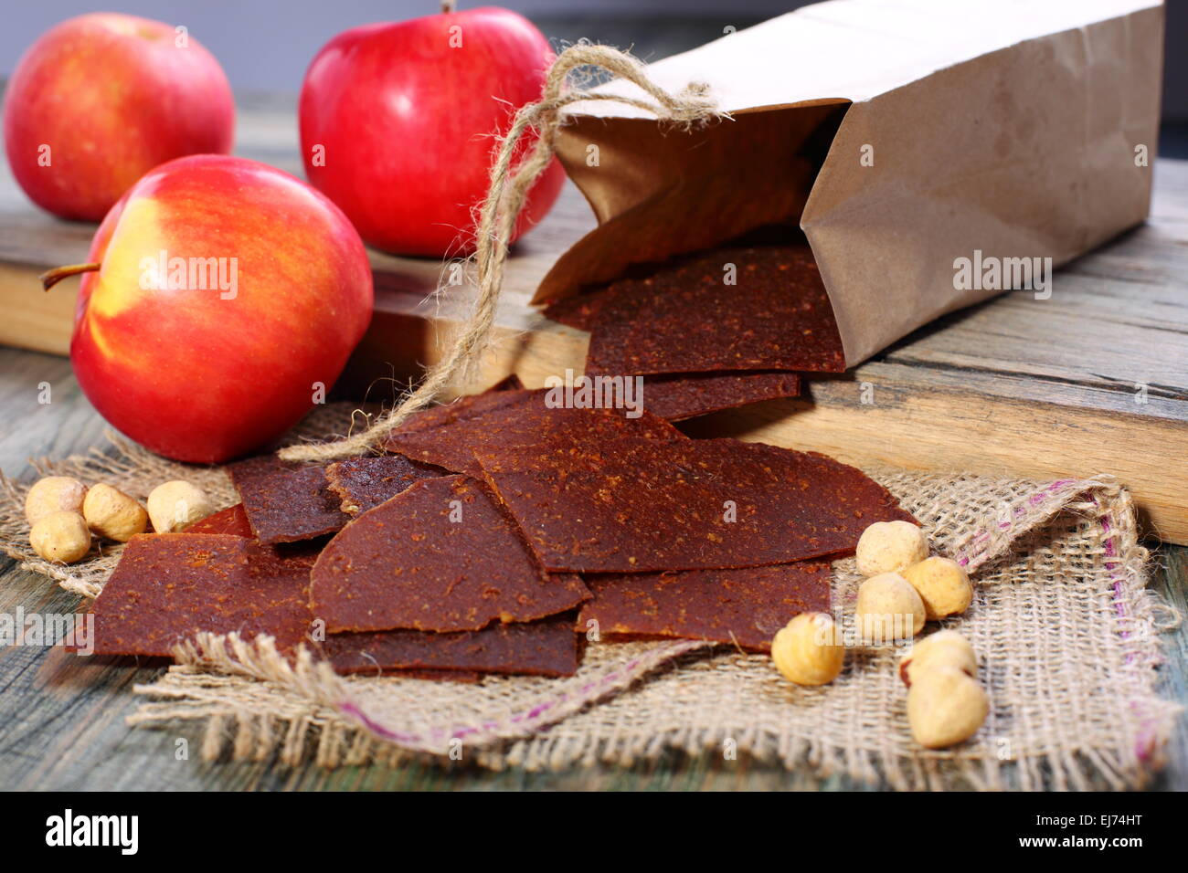 Apple fruit and paste. Stock Photo