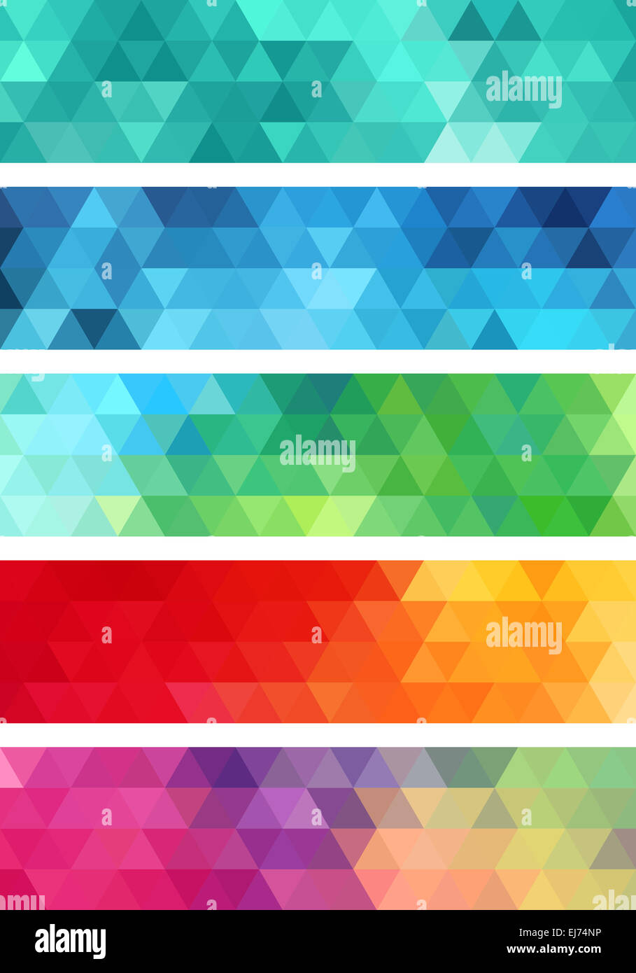 abstract geometric banner set Stock Photo