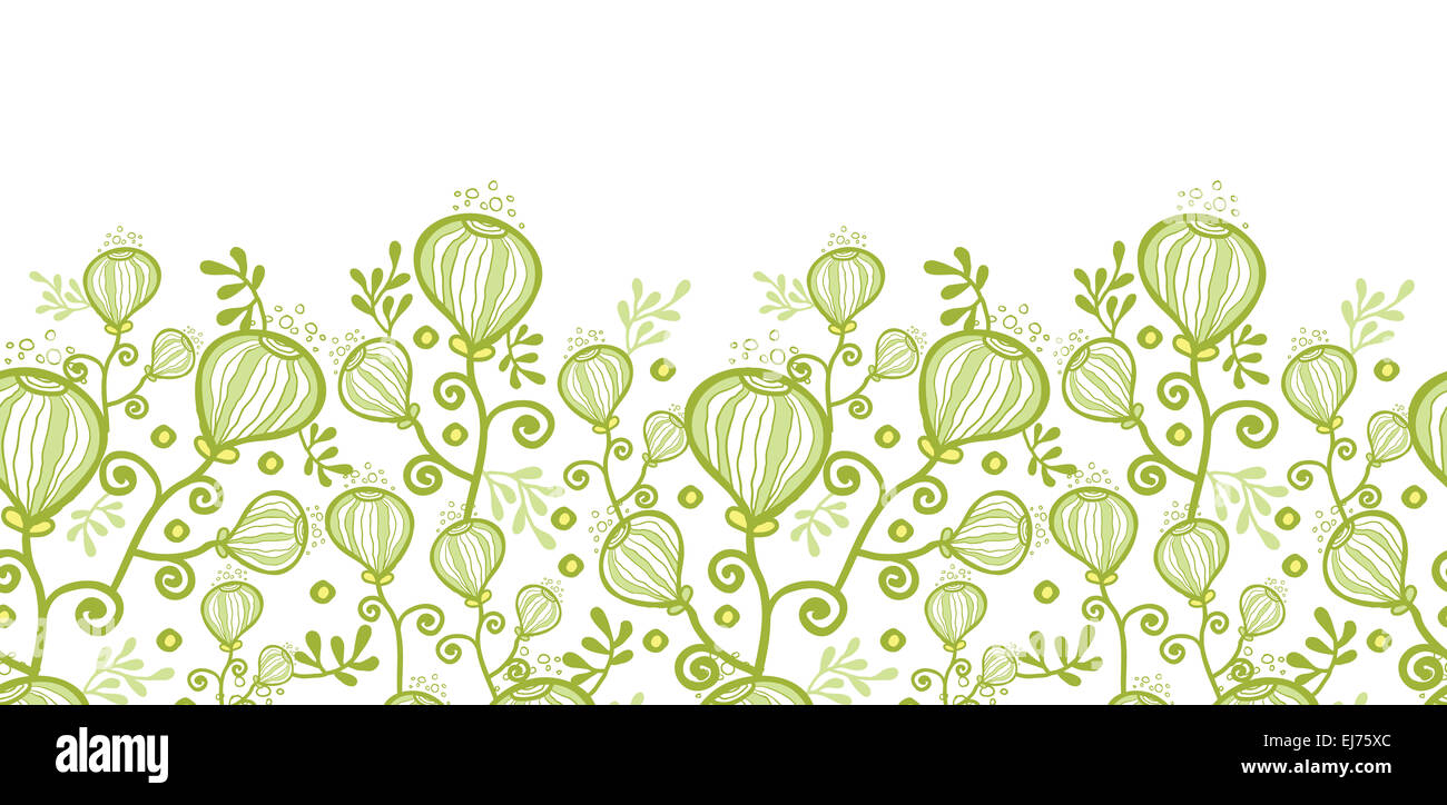 Underwater abstract plants horizontal seamless pattern background Stock ...