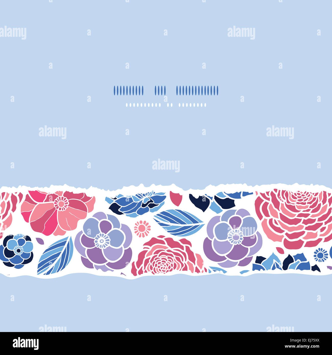 Summer flowers horizontal seamless pattern background Stock Photo - Alamy