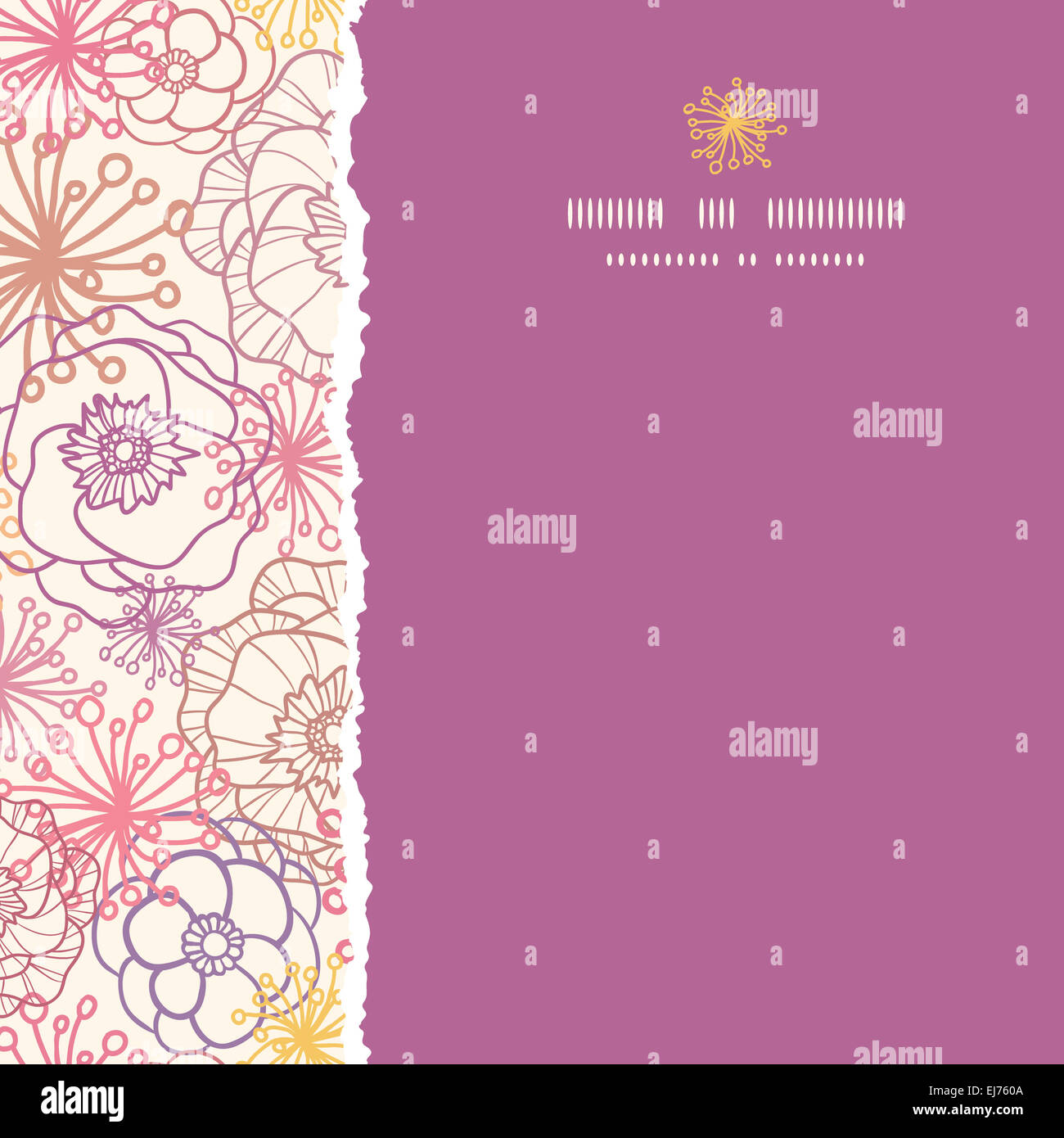 Subtle field flowers square torn seamless pattern background Stock ...