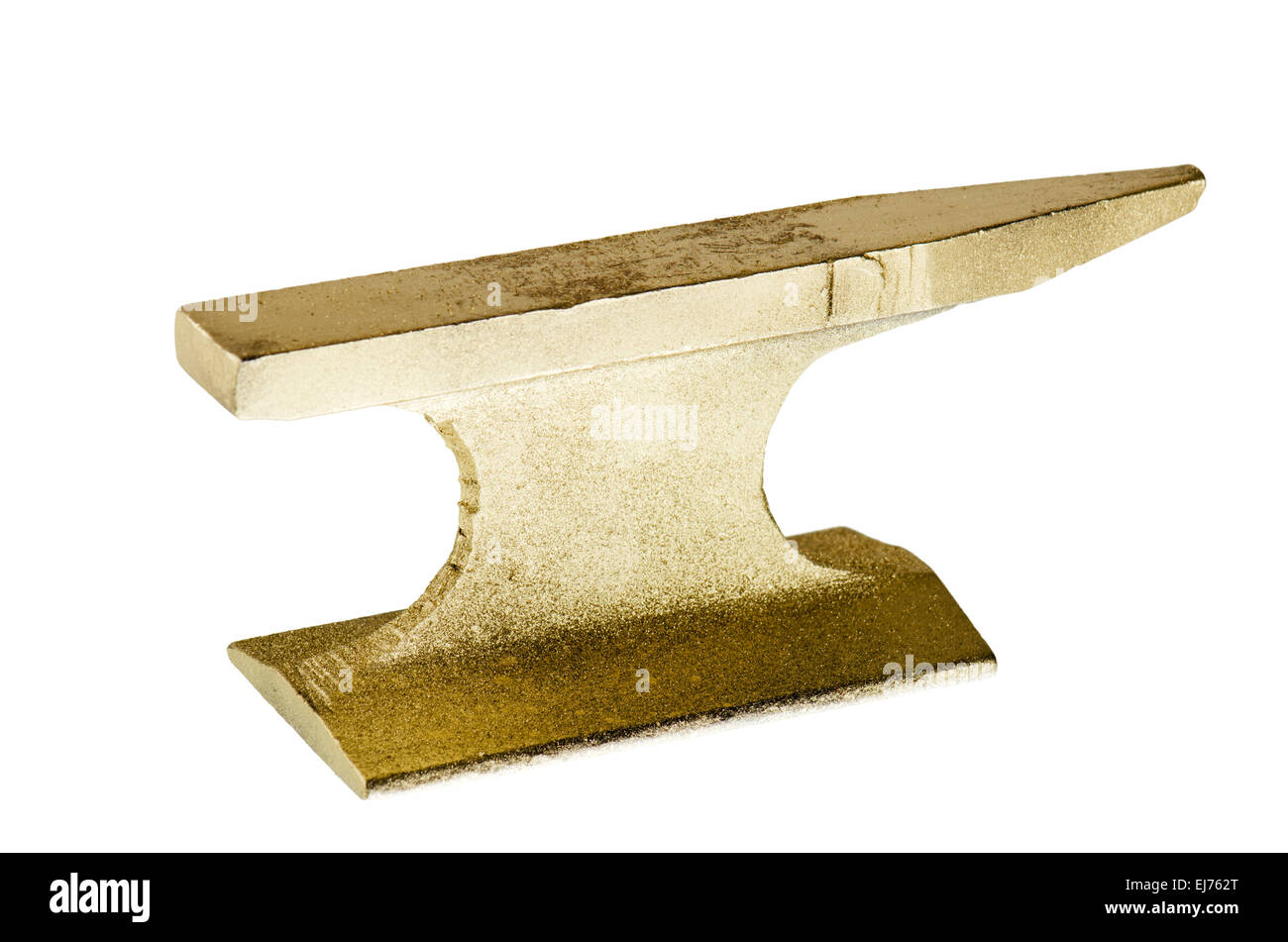 Gold anvil, isolated on white Stock Photo