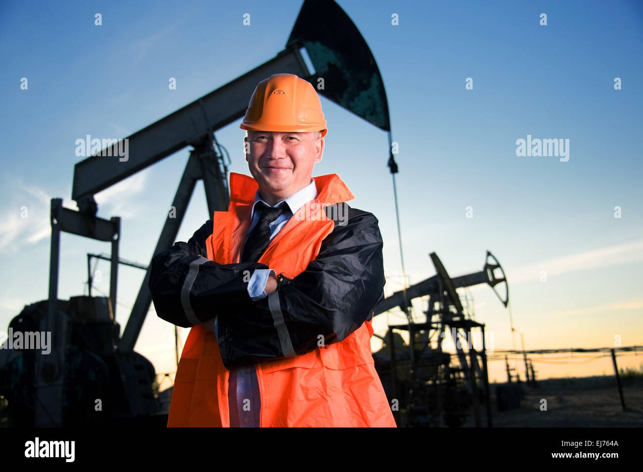 Engineer in an Oil field Stock Photo Alamy