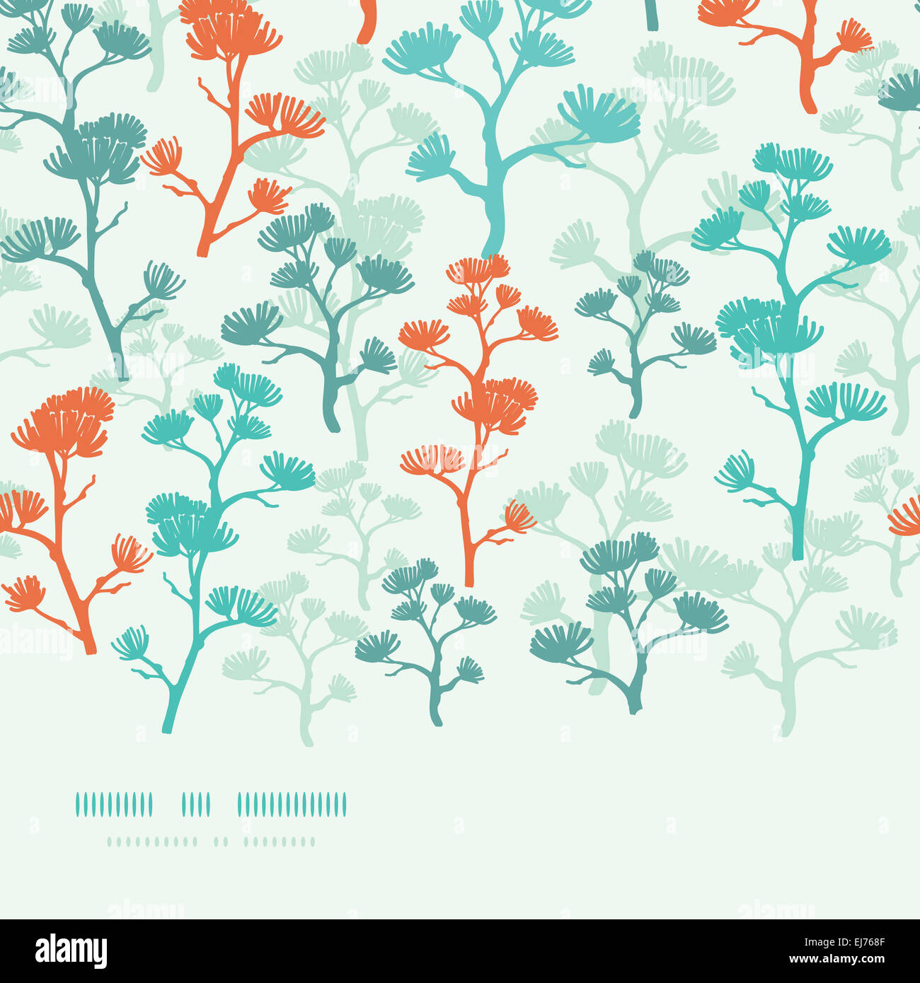 Abstract oriental trees frame horizontal seamless background Stock ...