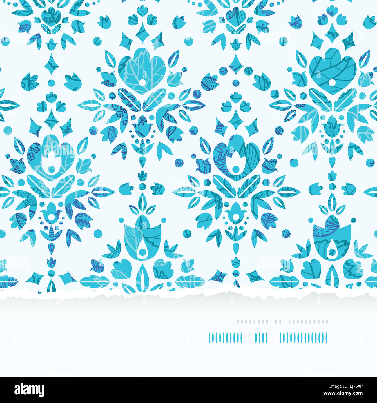 Abstract Flower Damask Horizontal Torn Seamless Pattern Background ...