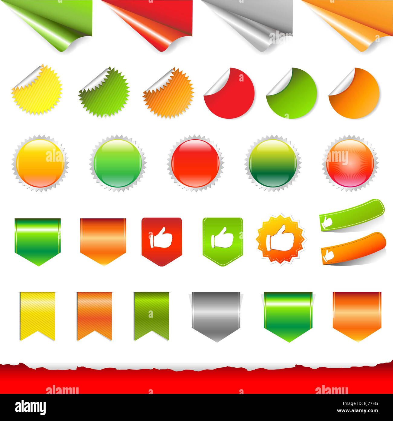 Big Colorful Labels Set Stock Photo Alamy