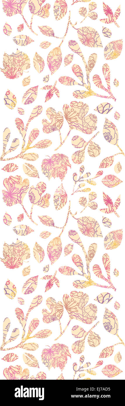 Textured pastel Leaves Vertical Seamless Pattern background Stock Photo ...