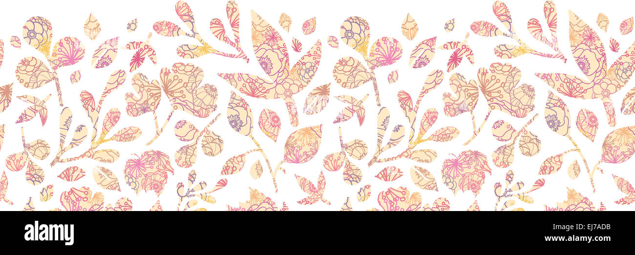 Textured pastel Leaves Horizontal Seamless Pattern background Stock ...