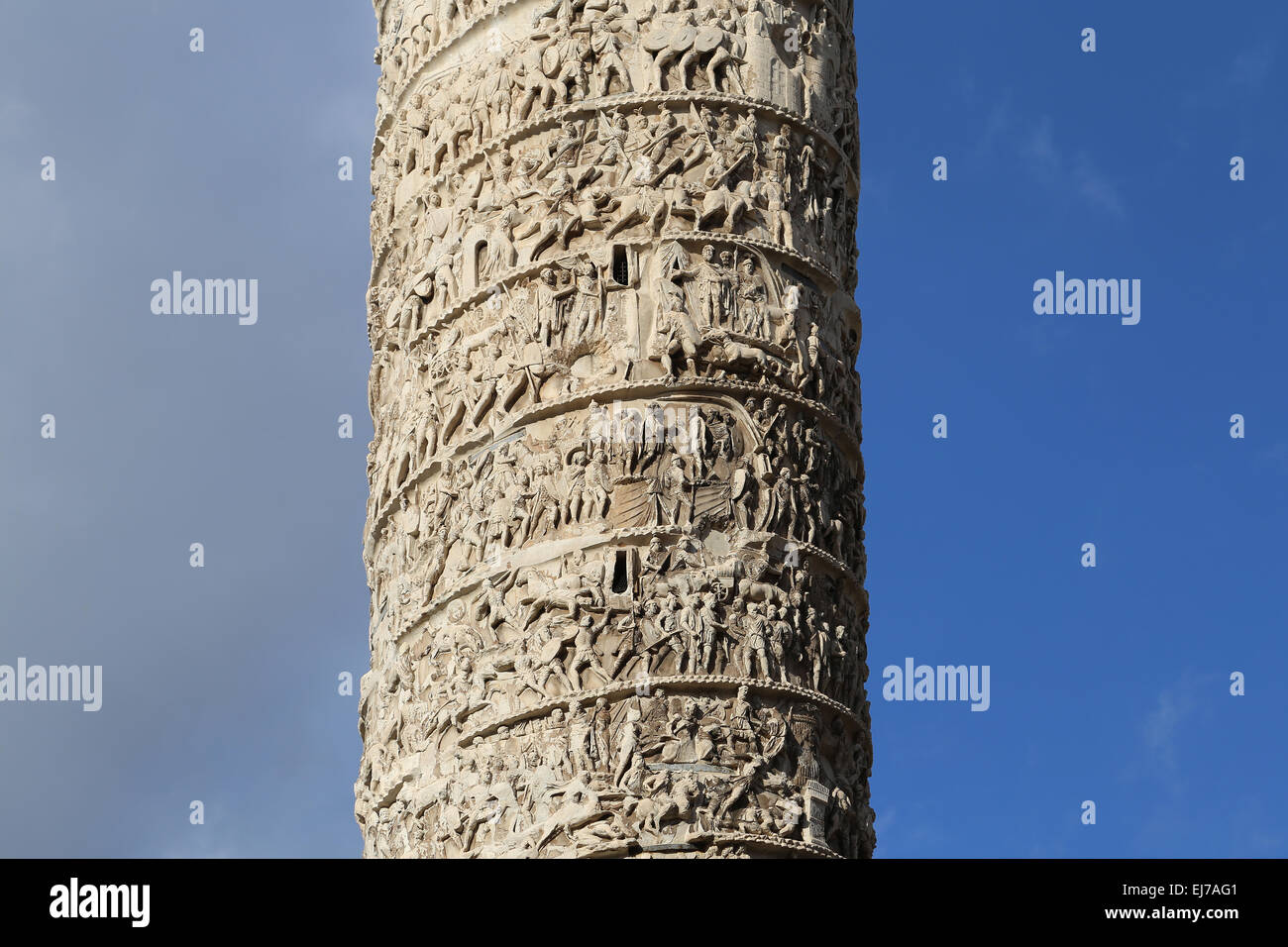 Italy. Rome. Column of Marcus Aurelius. Scene from the Marcomannics Wars. Detail sperial relief. Erected, 180-196. Stock Photo