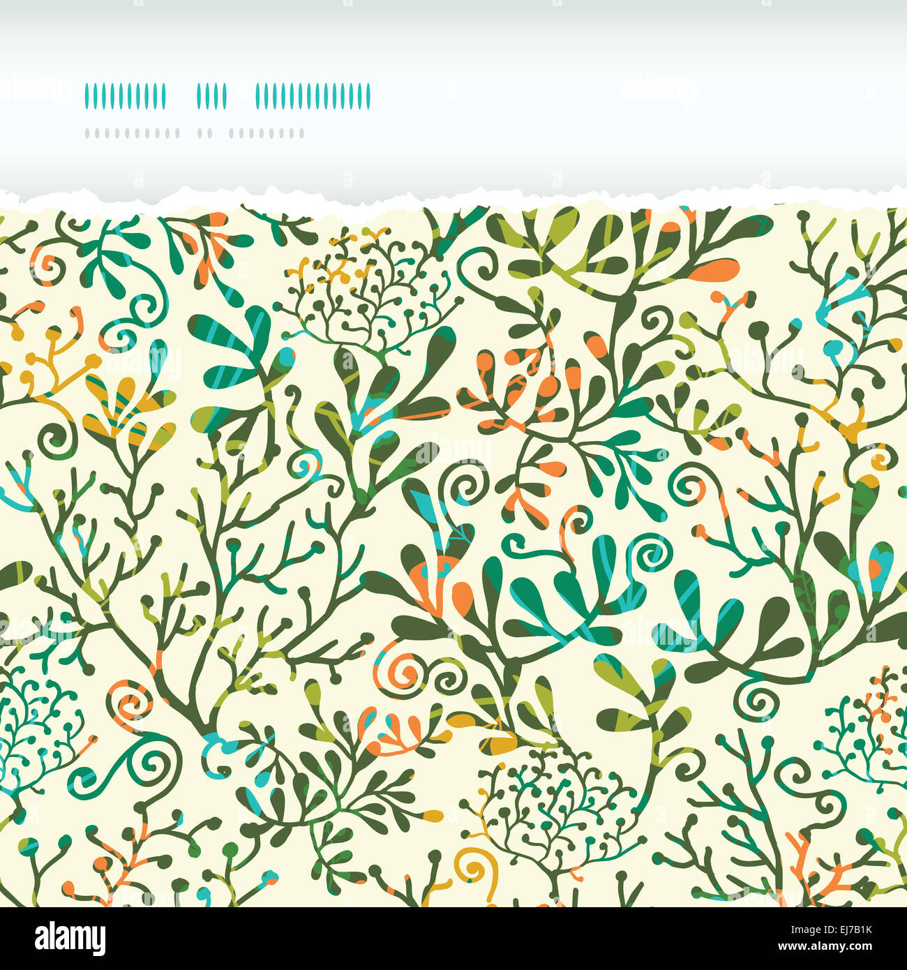 Textured Plants Horizontal Torn Seamless Pattern Background Stock Photo ...