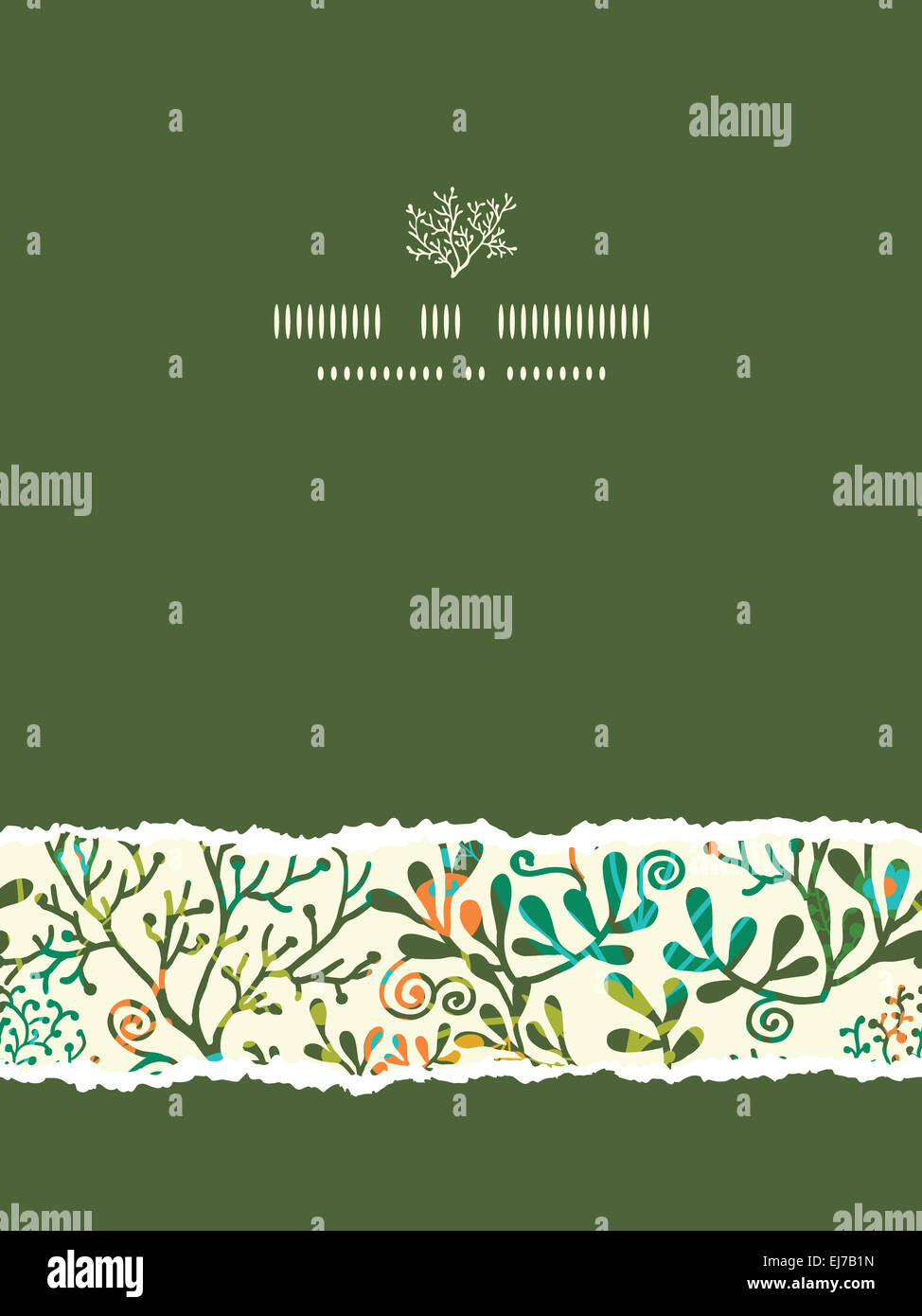 Textured Plants Vertical Torn Seamless Pattern Background Stock Photo ...