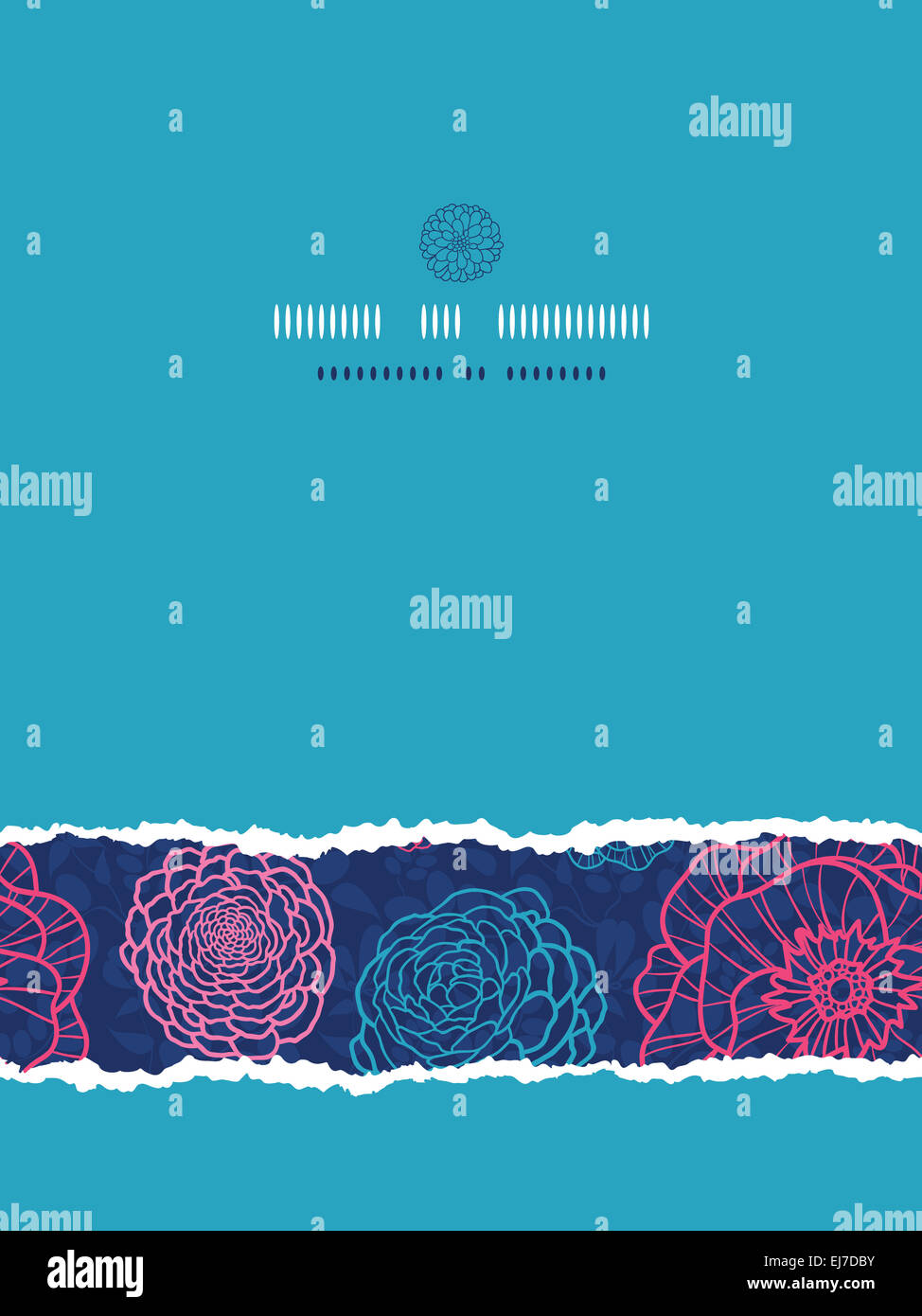 Glowing night flowers vertical torn seamless pattern background Stock ...